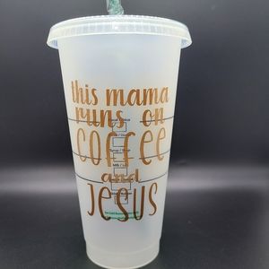 Starbucks custom coffee and Jesus reusable cup